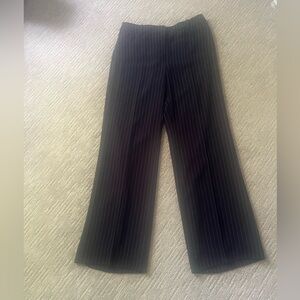 White House Black Market Navy & White Pinstripe Wide Leg Trousers